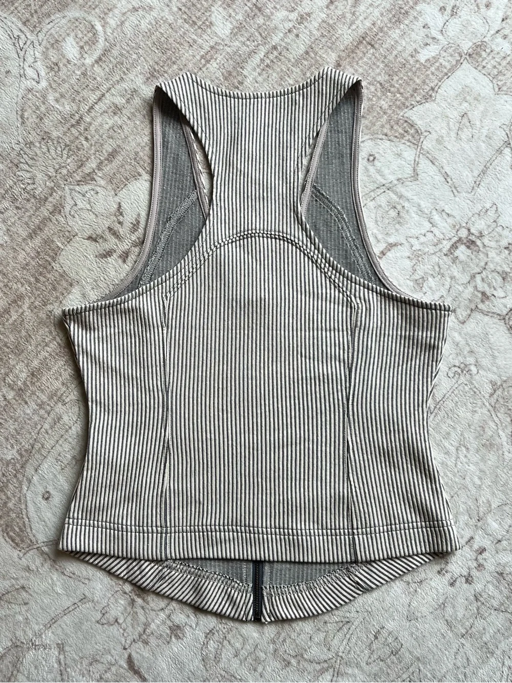 Anthropologie | Middle Zipper Crop Top | Creme & Gray | Women’s Small - Picture 2 of 2